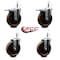 Service Caster 5 High Temp Phenolic Wheel Swivel 7/16'' Stem Caster Set 2 Total Lock Brake, 4PK SCC-GRTTL20S514-PHSHT-716138-2-S-2 - alternate 3